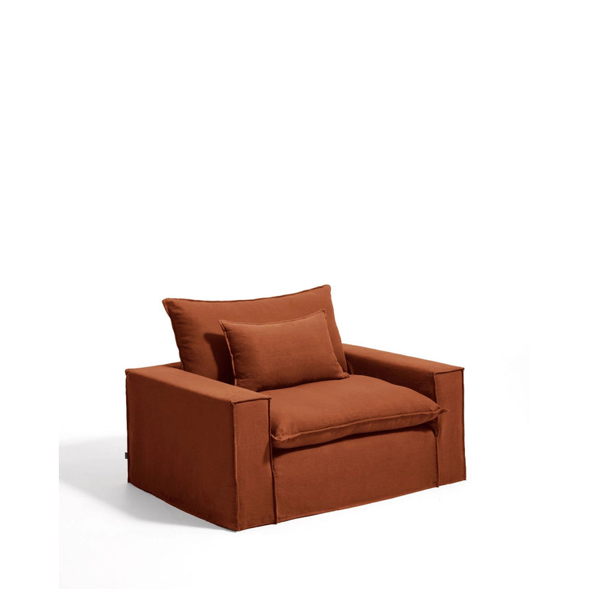 Sessel Anarela mit abnehmbarem Bezug aus Leinen, 150 cm, FSC Mix Credit von Kave Home – Bild 4