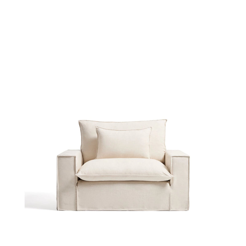 Sessel Anarela mit abnehmbarem Bezug aus Leinen und Viskose in Beige, 150 cm, FSC Mix Credit von Kave Home – Bild 1
