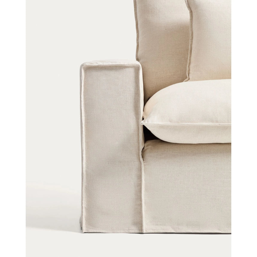 Sessel Anarela mit abnehmbarem Bezug aus Leinen und Viskose in Beige, 150 cm, FSC Mix Credit von Kave Home – Bild 6