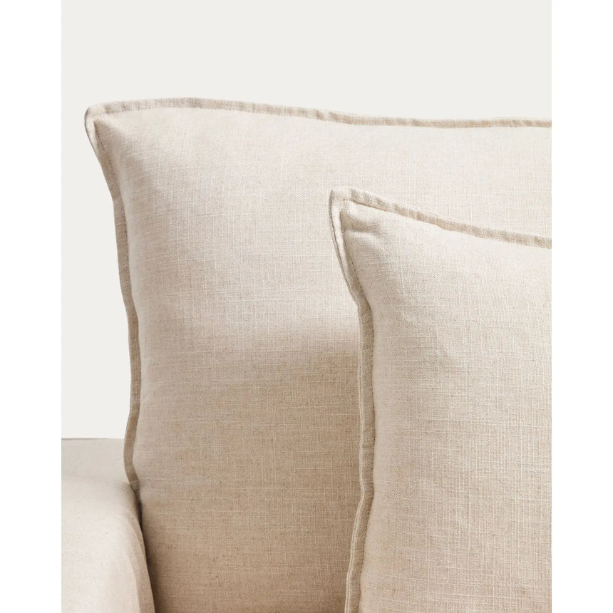 Sessel Anarela mit abnehmbarem Bezug aus Leinen und Viskose in Beige, 150 cm, FSC Mix Credit von Kave Home – Bild 8