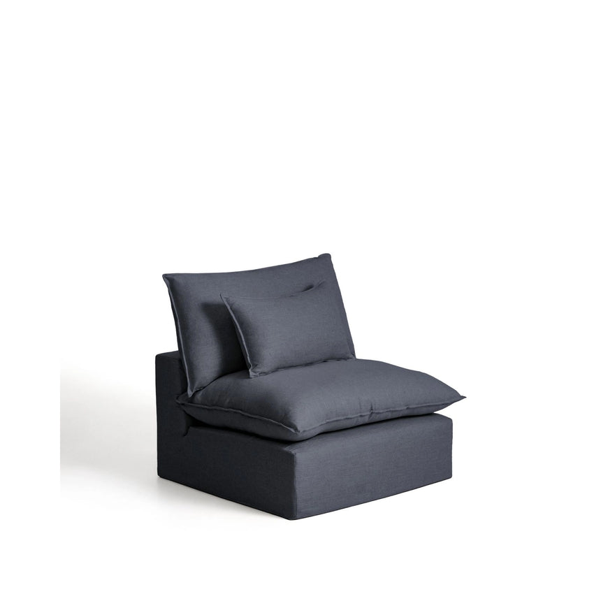 Sessel Anarela mit abnehmbarem Bezug aus Leinen und Viskose in Dunkelgrau, 110 cm, FSC Mix Credit von Kave Home – Bild 2