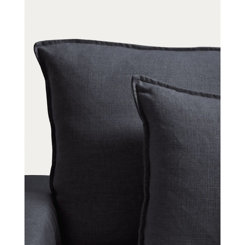 Sessel Anarela mit abnehmbarem Bezug aus Leinen und Viskose in Dunkelgrau, 130 cm, FSC Mix Credit von Kave Home – Bild 7