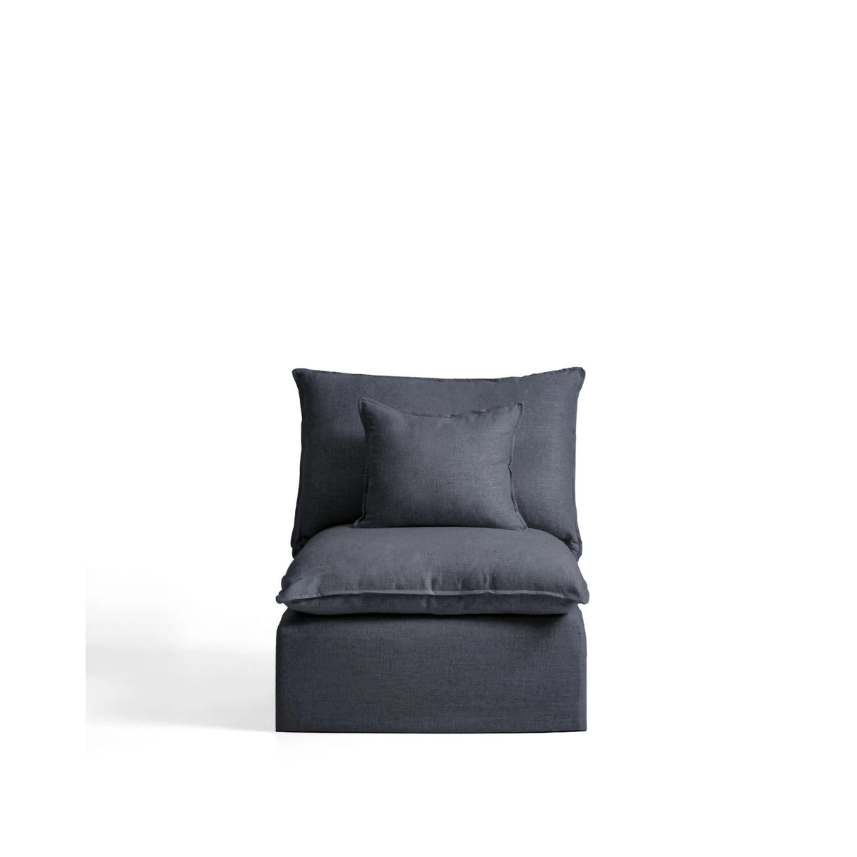 Sessel Anarela mit abnehmbarem Bezug aus Leinen und Viskose in Dunkelgrau, 90 cm, FSC Mix Credit von Kave Home – Bild 1
