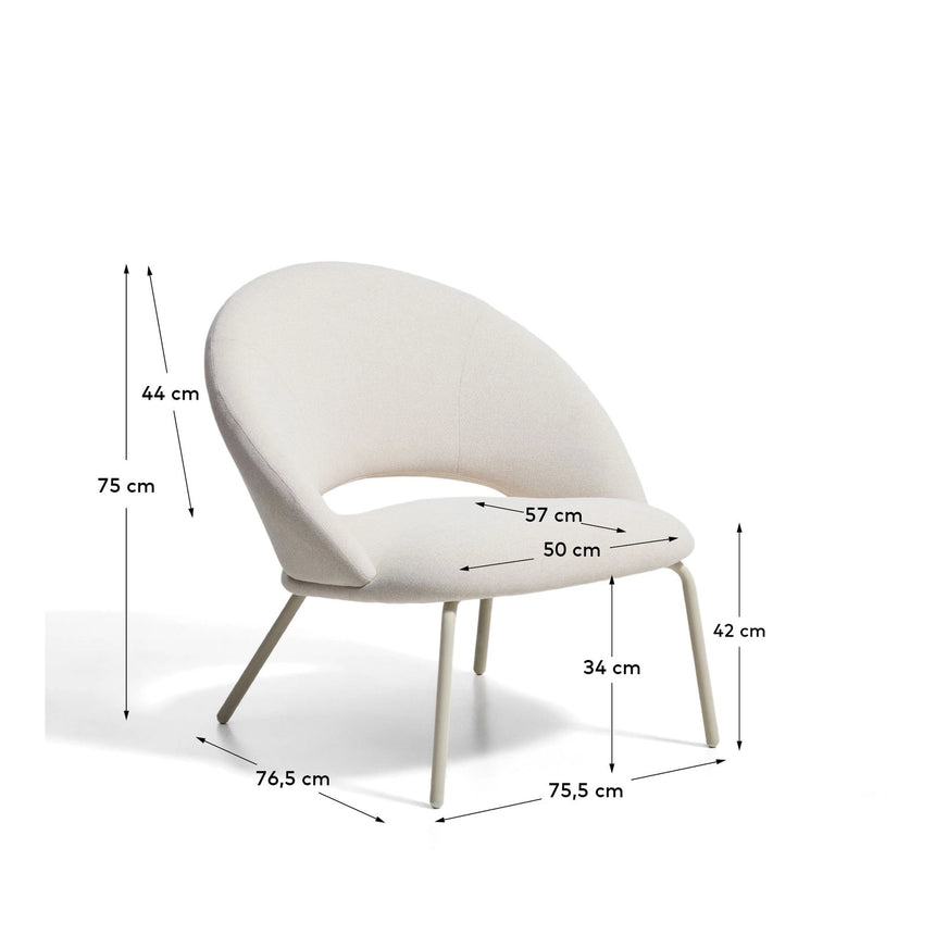 Sessel Bonali mit beiger Chenille und beigen Metallbeinen, FSC Mix Credit von Kave Home – Bild 2