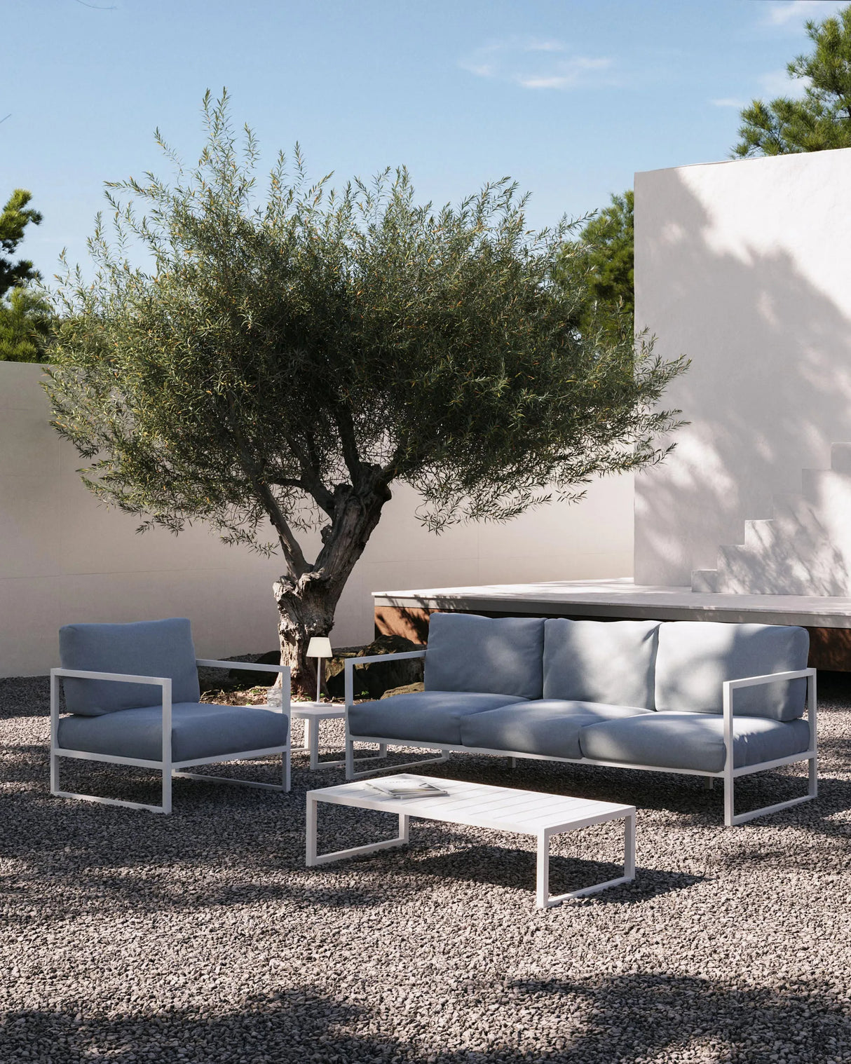 Sessel Comova 100% outdoor blau und Aluminium weiss von Kave Home – Produktbild 6