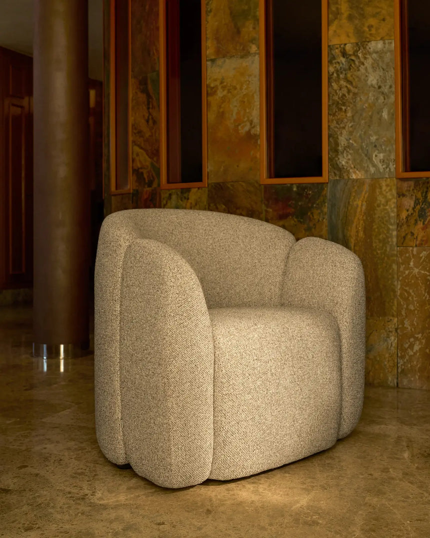 Sessel Corvena aus Chenille in Beige FSC-Mix-Kredit 85 cm von Kave Home – Bild 2