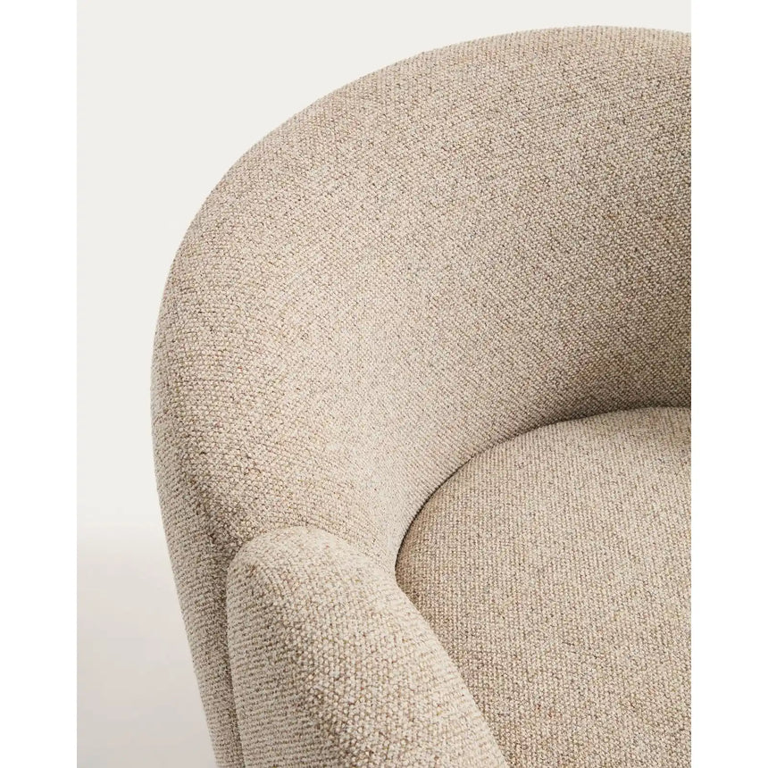 Sessel Corvena aus Chenille in Beige FSC-Mix-Kredit 85 cm von Kave Home – Bild 9