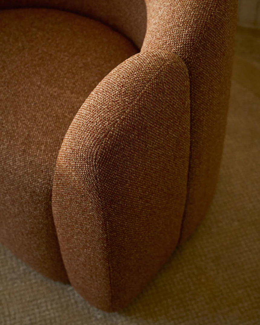 Sessel Corvena aus Chenille in Terrakotta FSC-Mix-Kredit 85 cm von Kave Home – Bild 3