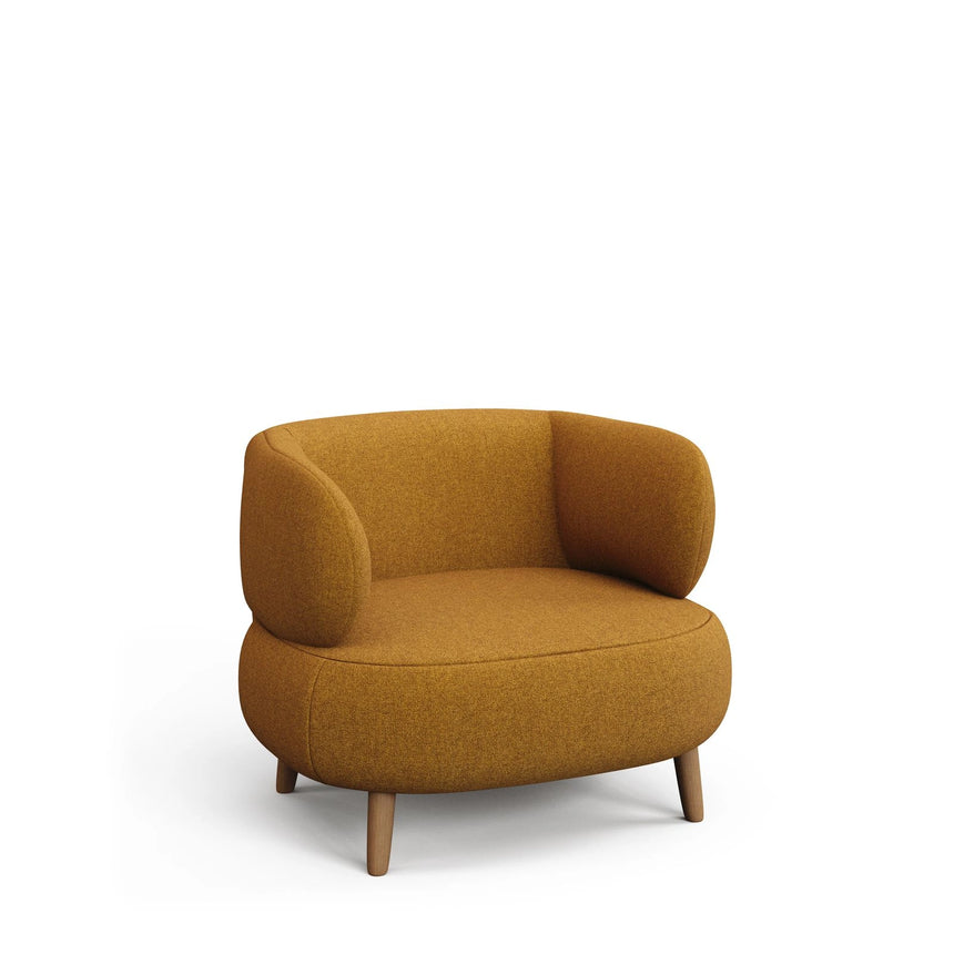 Sessel Luisa in Senfgelb mit Beinen aus massivem Buchenholz, 90 cm von Kave Home – Bild 1