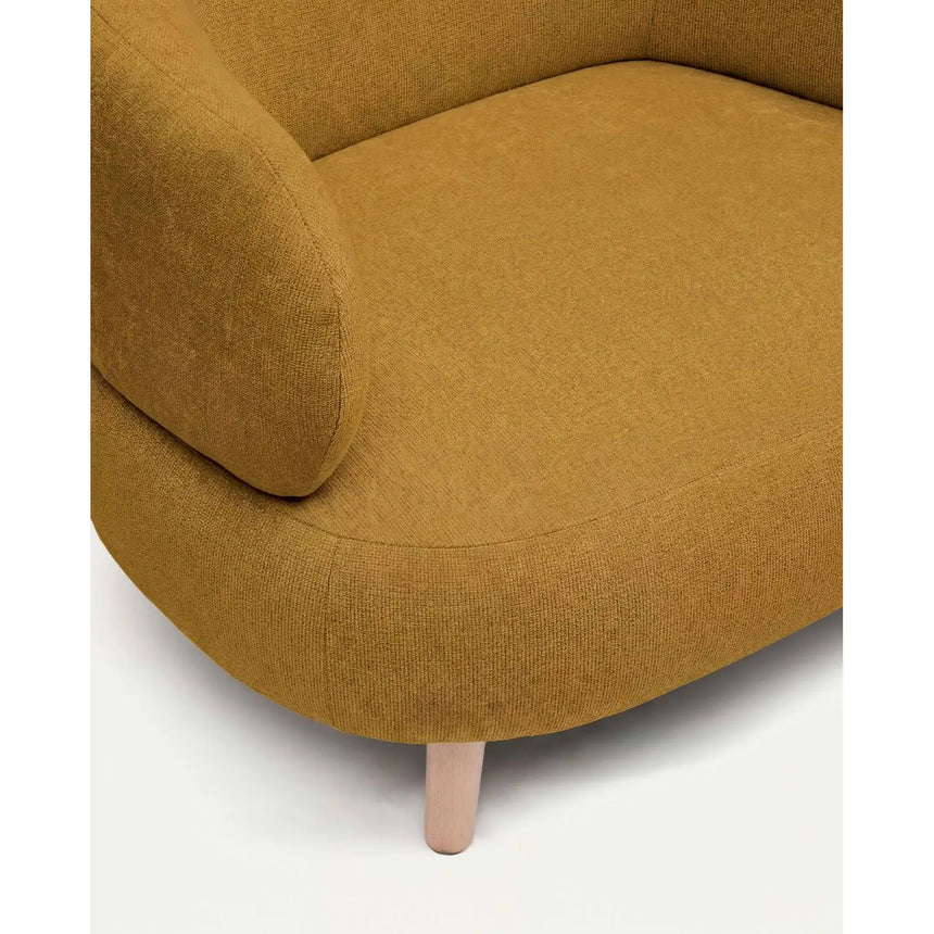 Sessel Luisa in Senfgelb mit Beinen aus massivem Buchenholz, 90 cm von Kave Home – Bild 7