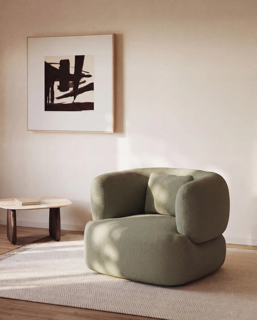 Sessel Martina mit Kissen in Chenille FSC Mix Credit von Kave Home – Bild 2