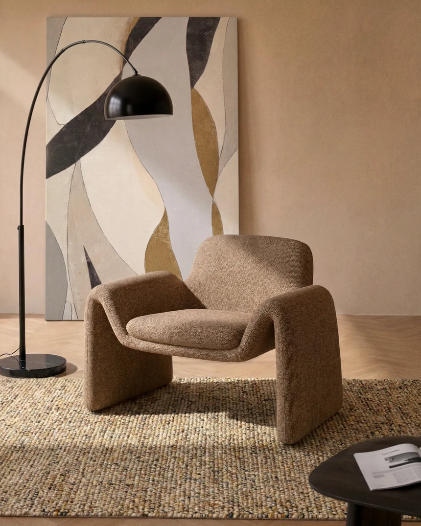 Sessel Melvia mit Chenille in Schokoladenbraun von Kave Home – Bild 1