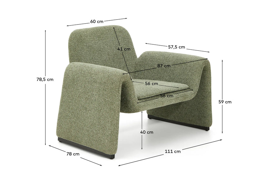 Sessel Melvia mit grüner Chenille von Kave Home – Produktbild 5