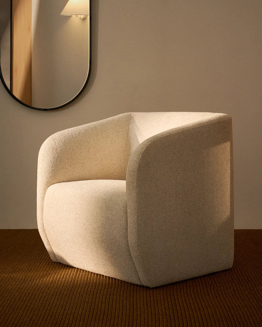 Sessel Milare in beiger Chenille, 73 cm, FSC 100 % von Kave Home – Bild 2