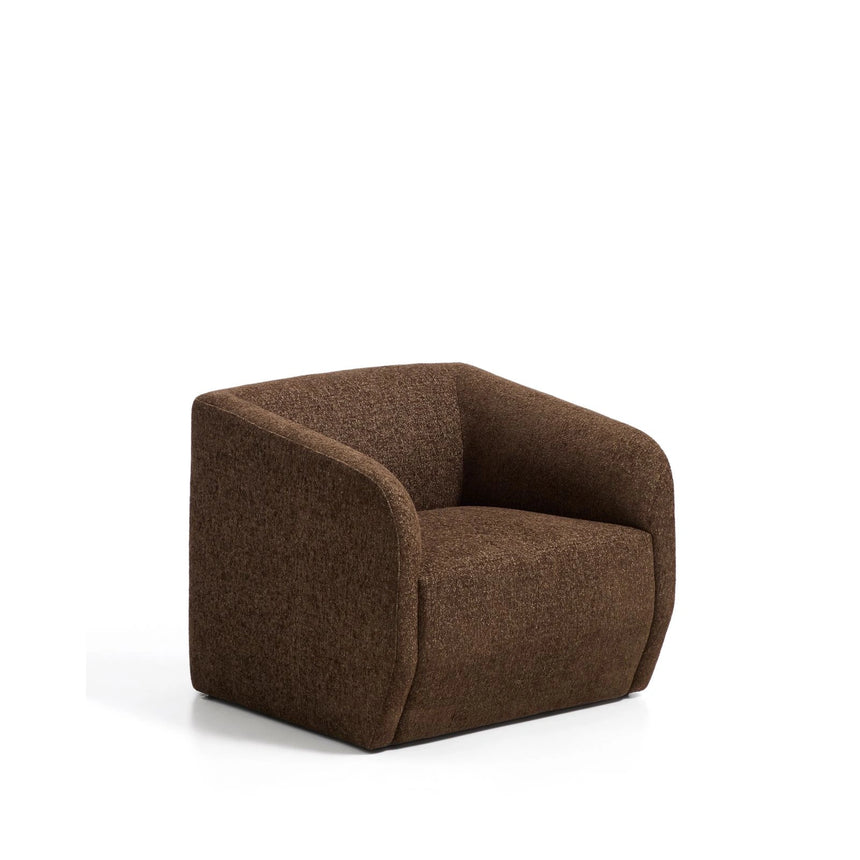 Sessel Milare in schokobrauner Chenille, 83 cm, FSC 100 % von Kave Home – Bild 1
