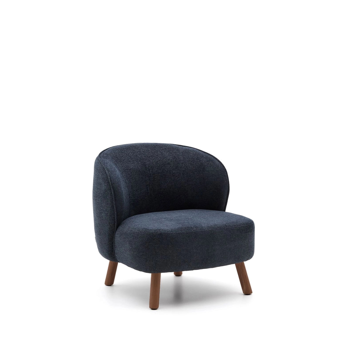 Sessel Ulit aus blaugrauer Chenille mit Beinen aus massivem Eschenholz mit Nussbaum-Finish von Kave Home – Bild 1