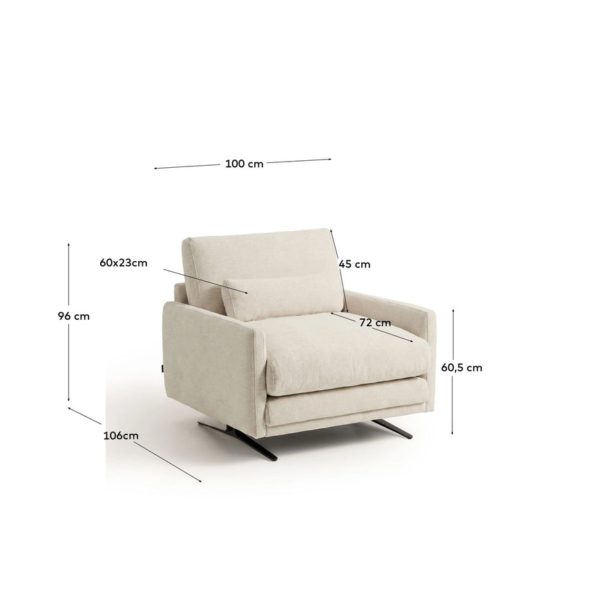 Sessel Veliro mit Samt oder Chenille und Stahlbeinen mit schwarzem Finish FSC Mix Credit von Kave Home – Bild 3