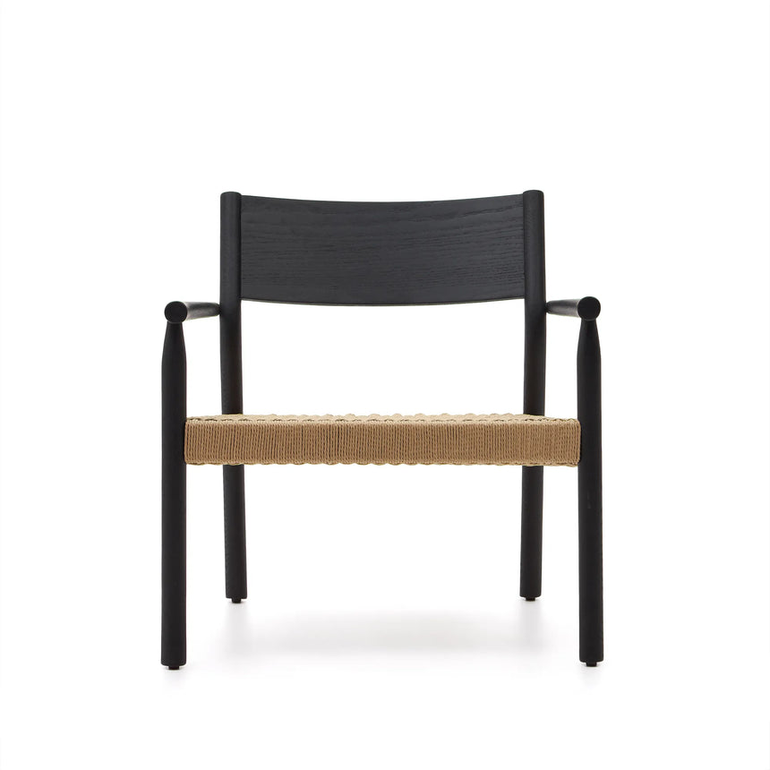 Sessel Yalia massives Eichenholz mit Nussholz-Finish und Sitz aus Papierseil FSC 100% von Kave Home – Produktbild 13