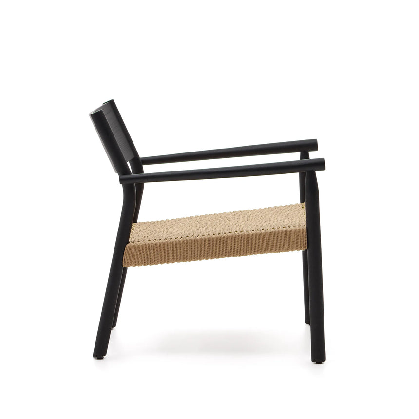 Sessel Yalia massives Eichenholz mit Nussholz-Finish und Sitz aus Papierseil FSC 100% von Kave Home – Produktbild 9