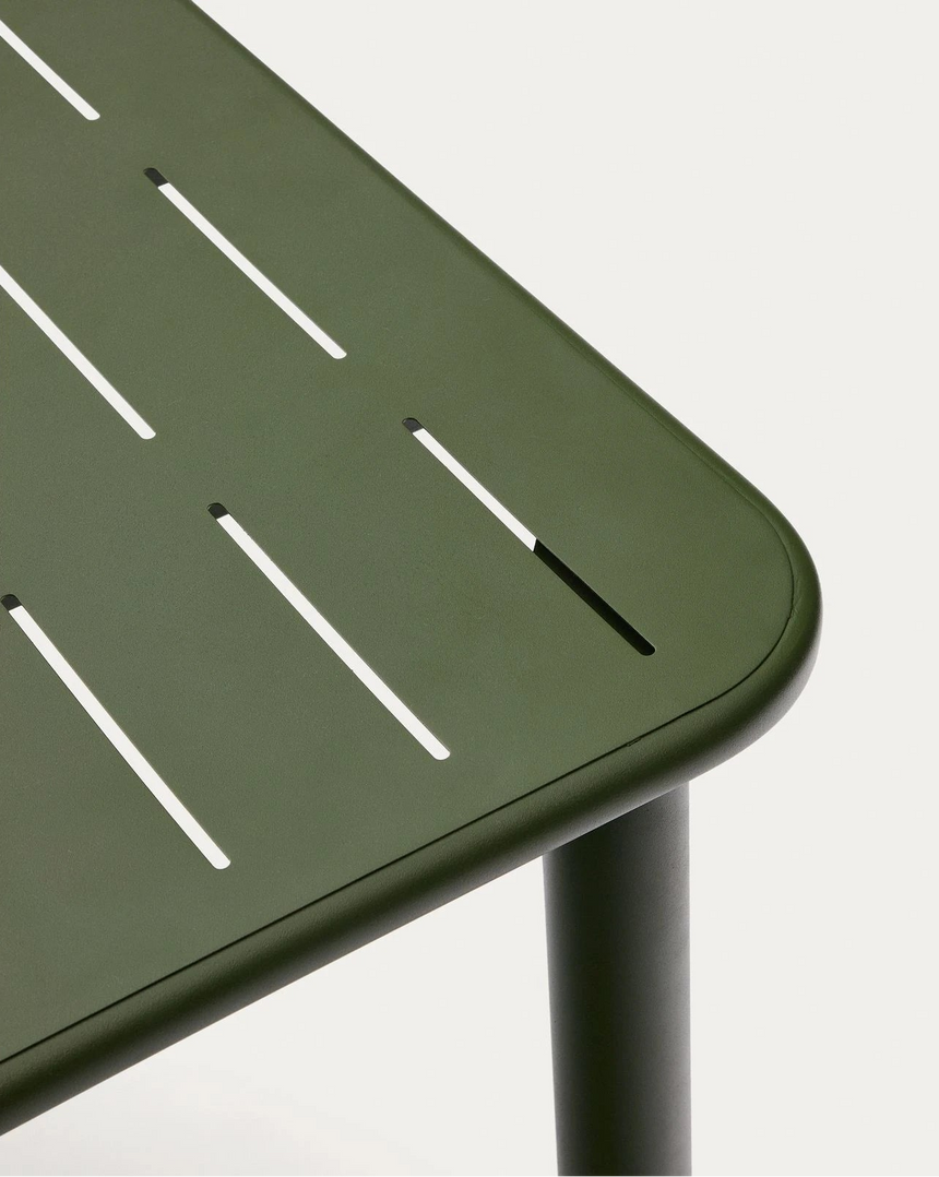 Set Brai mit Tisch und 4 Stapelstühlen aus verzinktem grünem Stahl, 180 x 90 cm von Kave Home – Bild 3