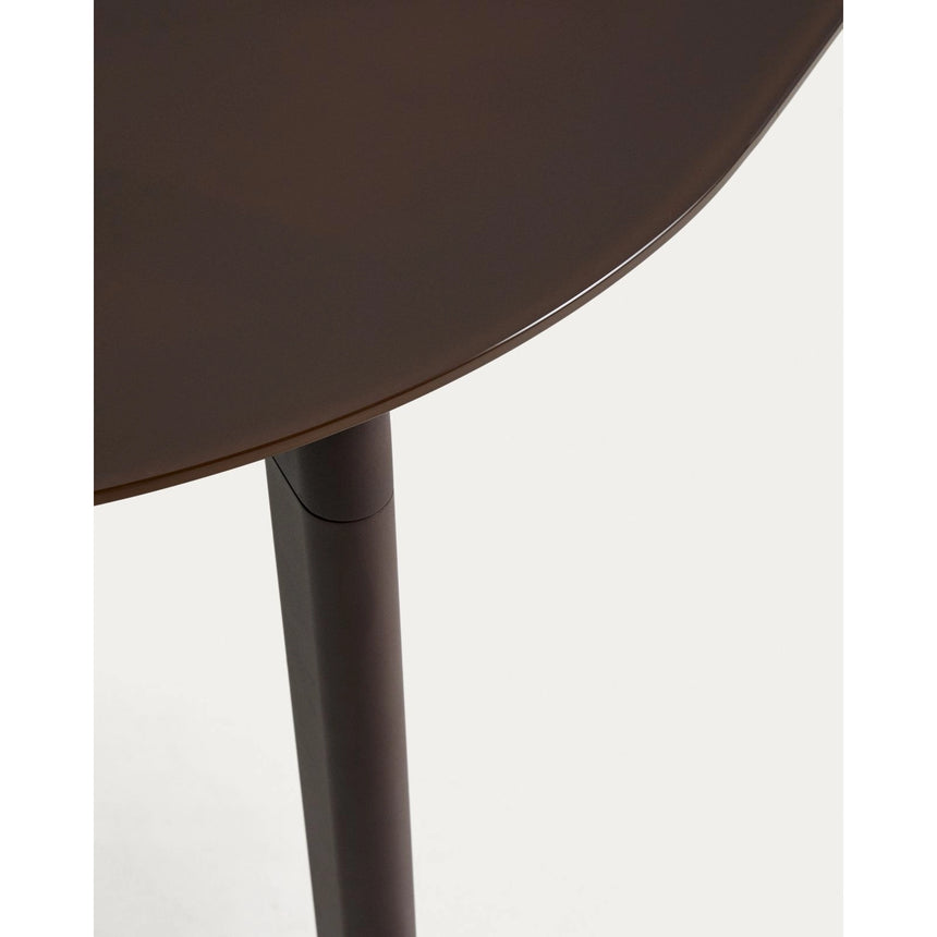 Set Erice mit 4 Stapelstühlen aus Aluminium und Seil und einem Tisch aus Aluminium und gehärtetem Glas in Braun, Ø 120 cm von Kave Home – Bild 6
