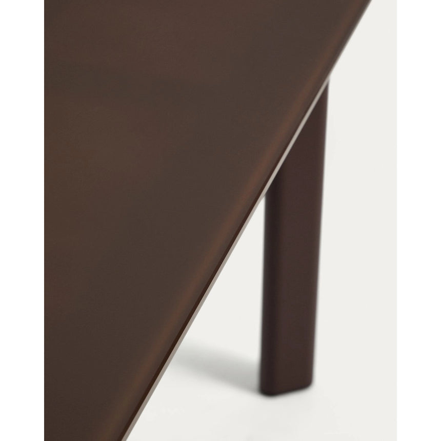 Set Erice mit 6 Stapelstühlen aus Aluminium und Seil und einem Tisch aus Aluminium und gehärtetem Glas in Braun, 230 x 100 cm von Kave Home – Bild 4