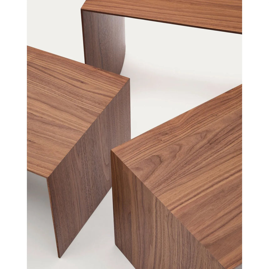 Set Litto aus 3 Nesttischen aus Walnussfurnier FSC Mix Credit 60 x 40 / 51 x 36 / 42 x 31 cm von Kave Home – Bild 8