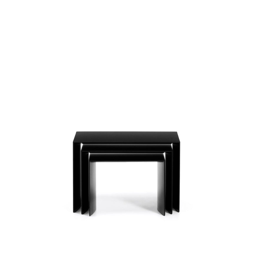Set Litto aus 3 Nesttischen aus schwarz lackiertem MDF 60 x 40 / 51 x 36 / 42 x 31 cm von Kave Home – Bild 1