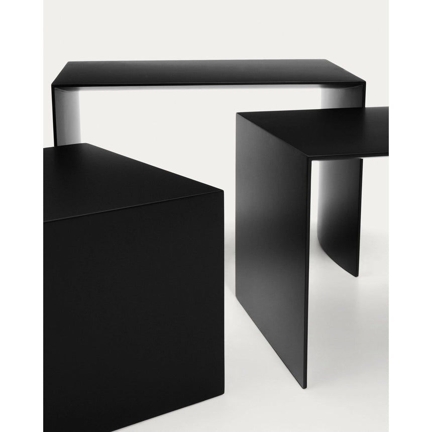 Set Litto aus 3 Nesttischen aus schwarz lackiertem MDF 60 x 40 / 51 x 36 / 42 x 31 cm von Kave Home – Bild 7
