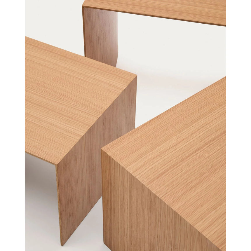 Set Litto aus 3 Tischen aus Eichenfurnier oder Wallnussfurnier FSC Mix Credit 60 x 40 / 51 x 36 / 42 x 31 cm von Kave Home – Bild 9