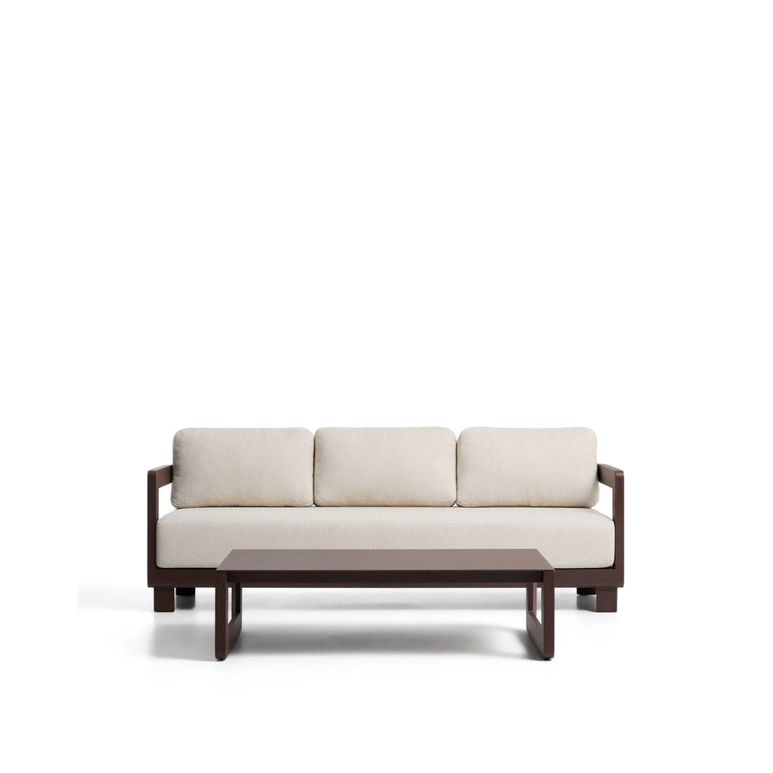 Set Nerano mit 3-Sitzer Sofa und Couchtisch aus Aluminium in Braun von Kave Home – Bild 1