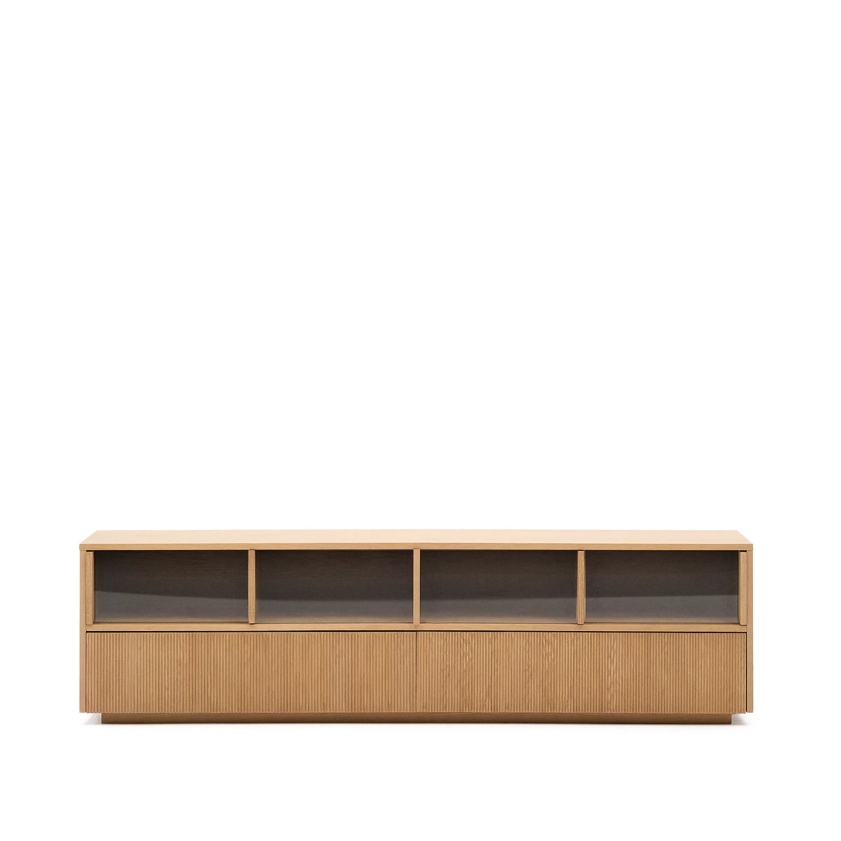Sideboard Helvine 4 Türen 2 Schubladen Eichenfurnier gehärtetes Glas 200 x 54 cm FSC 100% von Kave Home – Produktbild 8