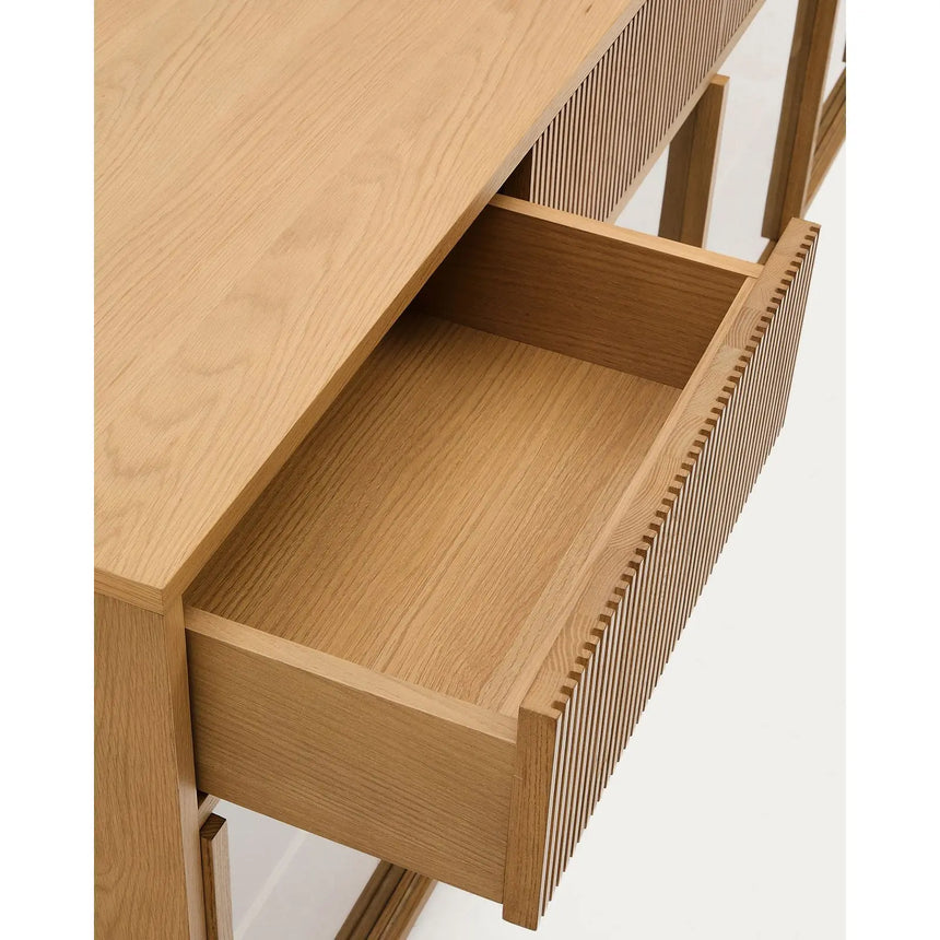 Sideboard Helvine 4 Türen 4 Schubladen Eichenfurnier und gehärtetes Glas 200 x 80 cm FSC 100% von Kave Home – Bild 8