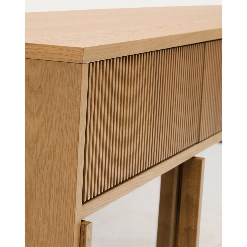Sideboard Helvine 4 Türen 4 Schubladen Eichenfurnier und gehärtetes Glas 200 x 80 cm FSC 100% von Kave Home – Bild 9