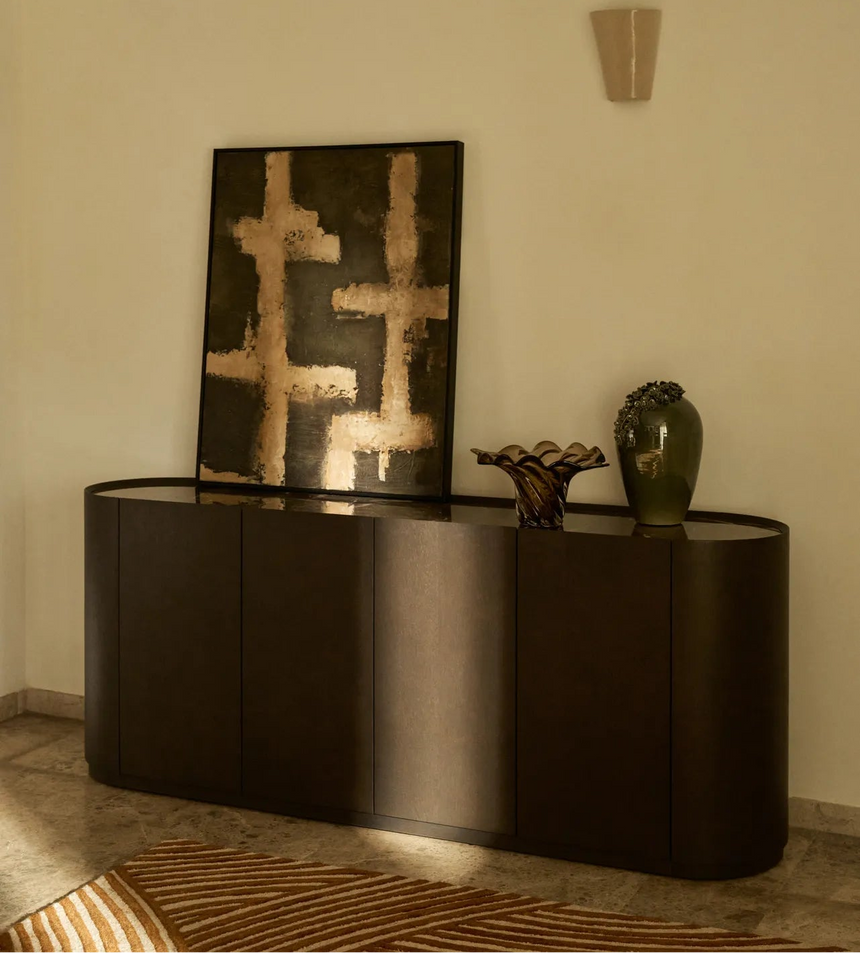 Sideboard Nemore mit 4 Türen aus Eichenfurnier und Keramikplatte mit Emperador-Marmor-Effekt, FSC Mix Credit 200 x 45 cm von Kave Home – Bild 2