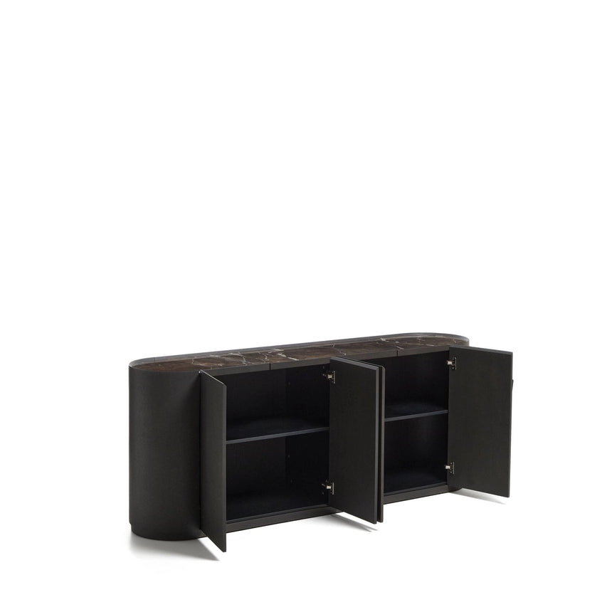 Sideboard Nemore mit 4 Türen aus Eichenfurnier und Keramikplatte mit Emperador-Marmor-Effekt, FSC Mix Credit 200 x 45 cm von Kave Home – Bild 7