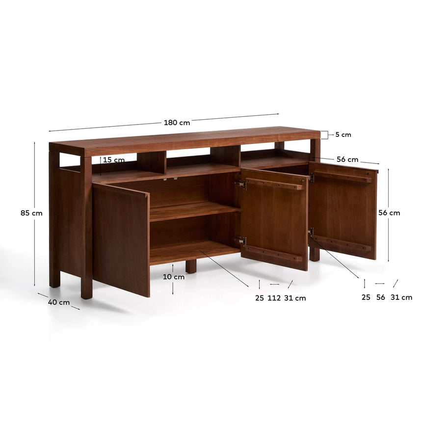 Sideboard Norani aus massivem Akazienholz und Akazienfurnier 180 x 85 cm von Kave Home – Bild 2