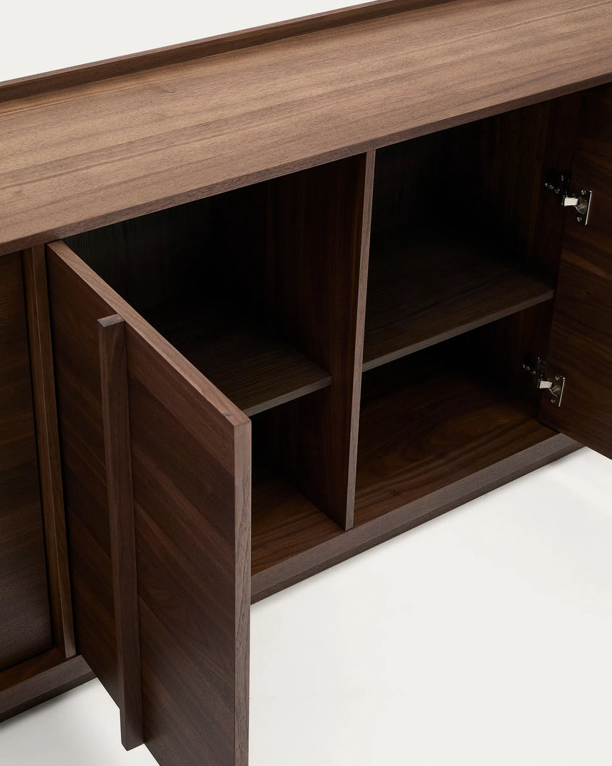 Sideboard Onix aus Walnussfurnier mit dunklem Finish 200 x 80 cm FSC Mix Credit von Kave Home – Produktbild 10
