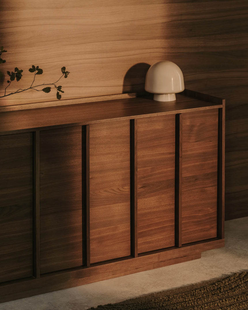 Sideboard Onix aus Walnussfurnier mit dunklem Finish 200 x 80 cm FSC Mix Credit von Kave Home – Produktbild 4