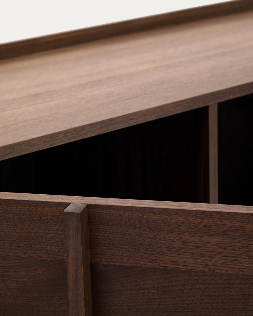 Sideboard Onix aus Walnussfurnier mit dunklem Finish 200 x 80 cm FSC Mix Credit von Kave Home – Produktbild 9