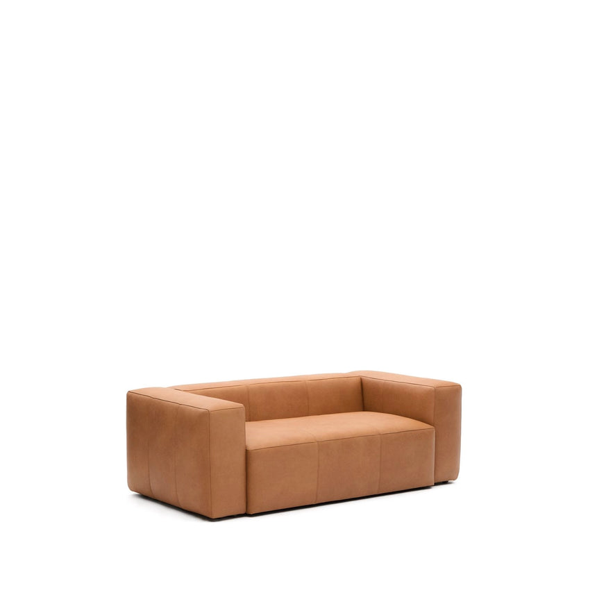 Sofa Blok aus braunem Leder 2-Sitzer 210 cm von Kave Home – Produktbild 1
