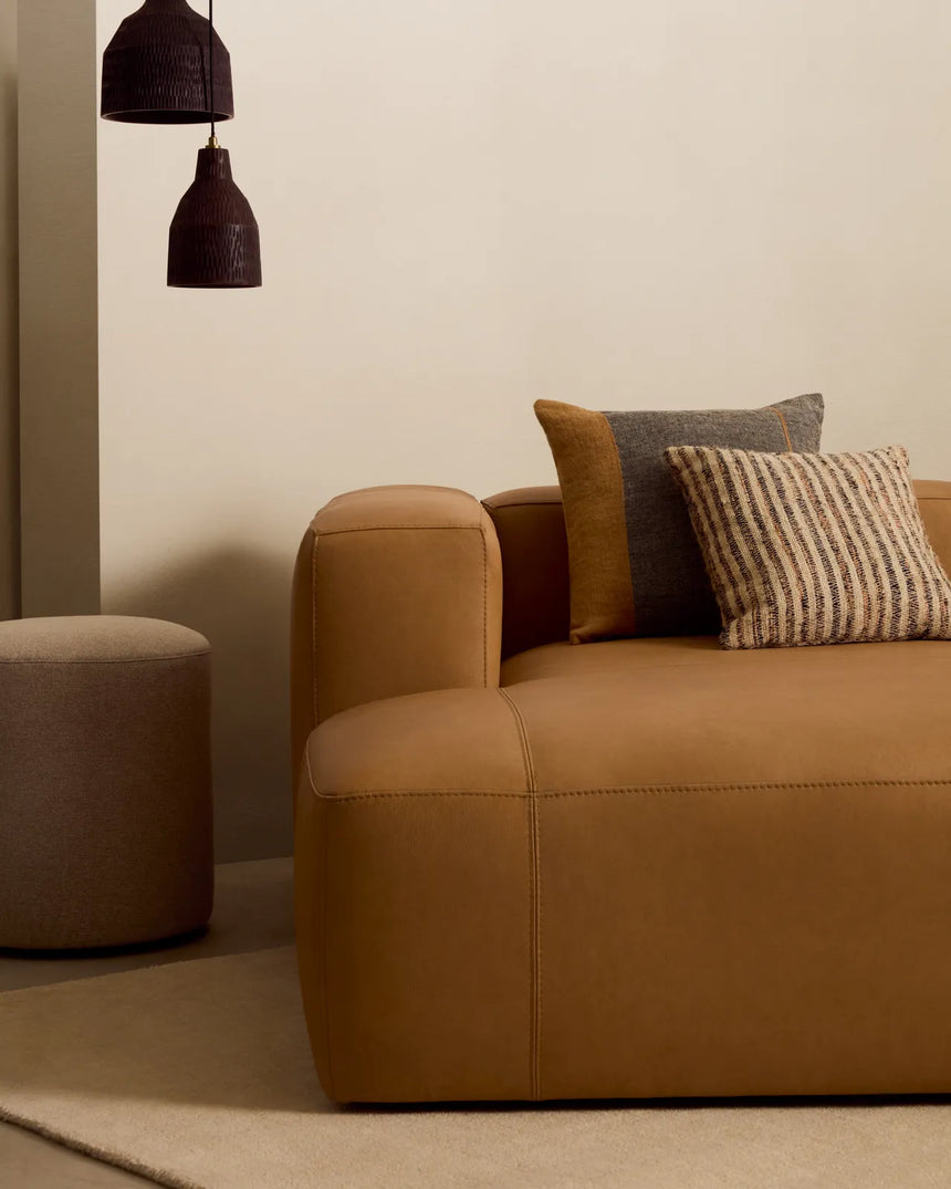 Sofa Blok aus braunem Leder 2-Sitzer 210 cm von Kave Home – Produktbild 2