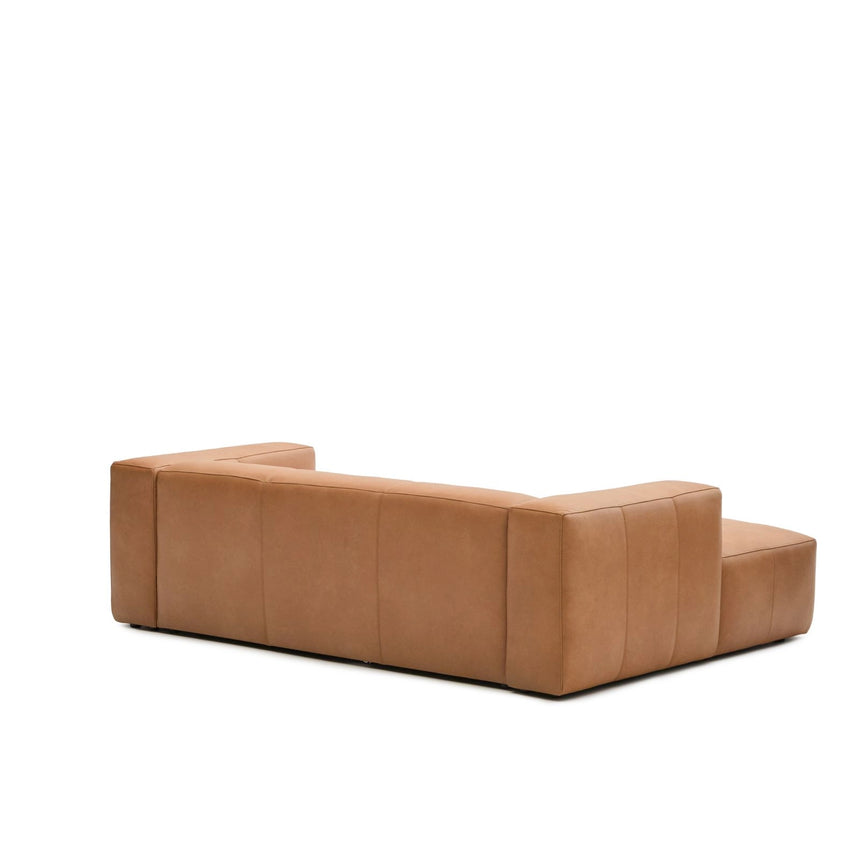 Sofa Blok aus braunem Leder 2-Sitzer Chaiselongue links 240 cm von Kave Home – Produktbild 10