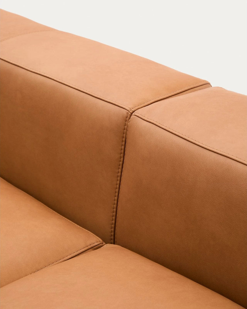 Sofa Blok aus braunem Leder 2-Sitzer Chaiselongue links 240 cm von Kave Home – Produktbild 15