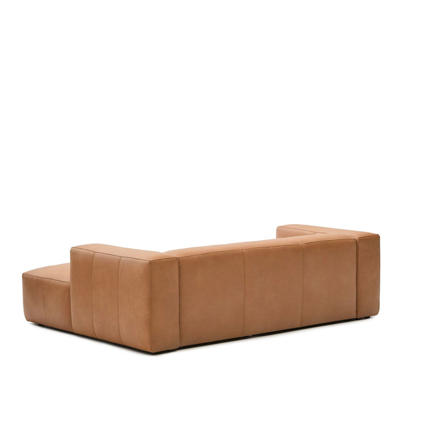 Sofa Blok aus braunem Leder 2-Sitzer Chaiselongue rechts 240 cm von Kave Home – Produktbild 10