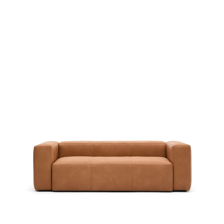 Sofa Blok aus braunem Leder 3-Sitzer 240 cm von Kave Home – Produktbild 1