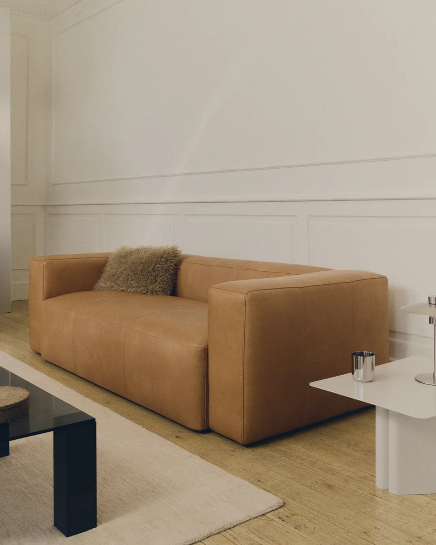Sofa Blok aus braunem Leder 3-Sitzer 240 cm von Kave Home – Produktbild 2