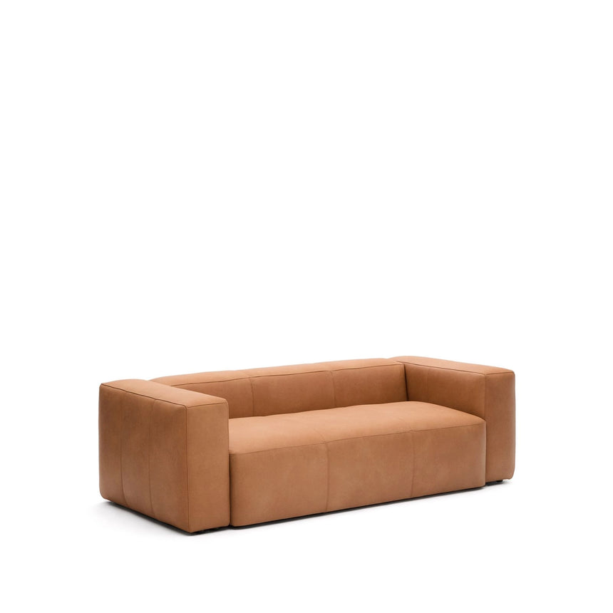 Sofa Blok aus braunem Leder 3-Sitzer 240 cm von Kave Home – Produktbild 4