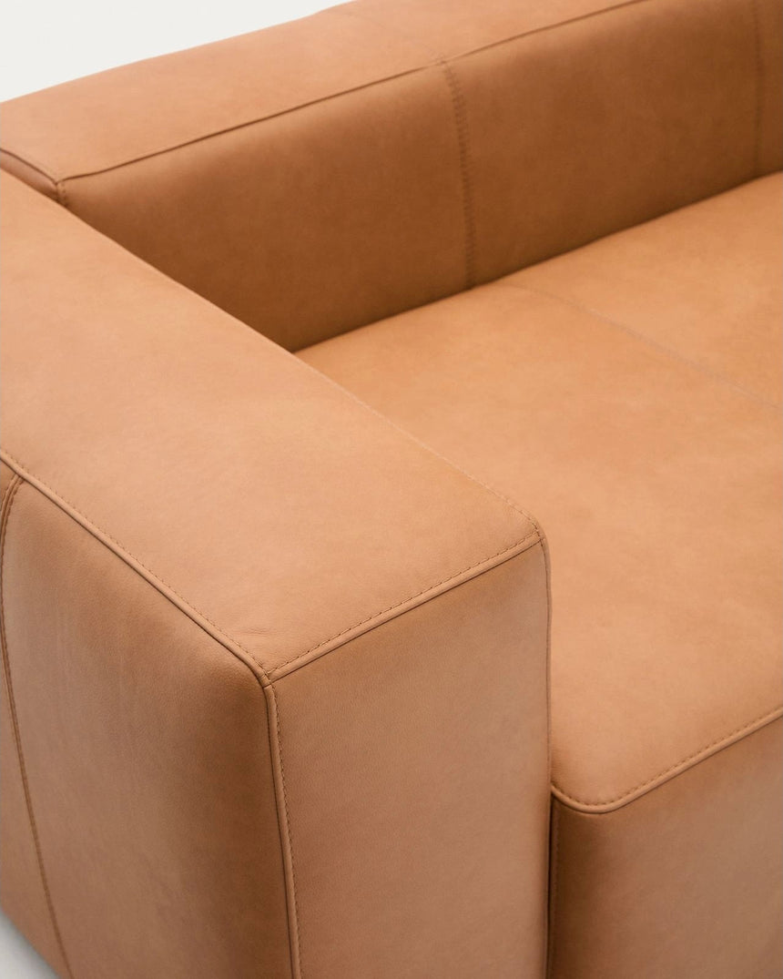 Sofa Blok aus braunem Leder 3-Sitzer 240 cm von Kave Home – Produktbild 7