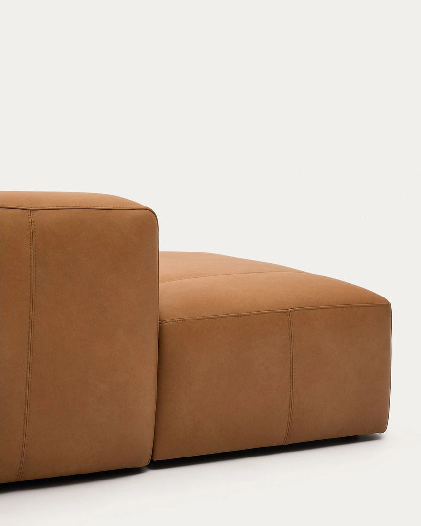 Sofa Blok aus braunem Leder 4-Sitzer Chaiselongue links 330 cm von Kave Home – Produktbild 5